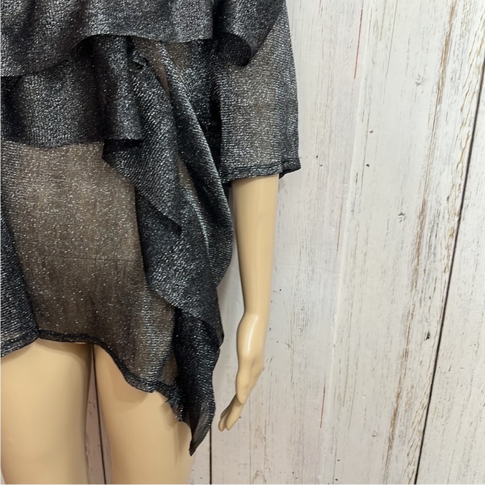 Black Ruffled Sheer Top - Picture 8 of 13